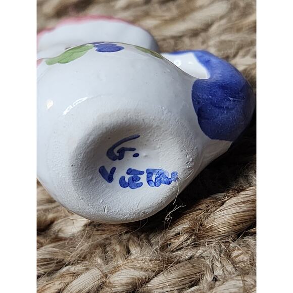 Vintage Pottery Hand Painted Rooster Pitcher Set Italy GIOVANNI VIETRI The Ants - Picture 11 of 16